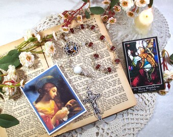 The Alabaster Jar, One-Decade Catholic Rosary - Mary Magdalene Rosary - Unbreakable Rosary Chaplet