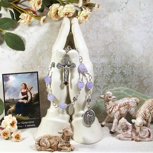 St. Genevieve Unbreakable Catholic Relic Chaplet - Patron Saint of the Women&#39;s Army Corps and Against plague, Disasters and Fever
