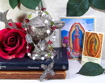 Our Lady of Guadalupe Unbreakable Traditional Mystical Rose Catholic Chaplet - Handmade Catholic Gift - Catholic Rosary