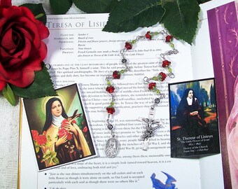 St. Therese of Lisieux Unbreakable Link Novena RELIC Catholic Chaplet - Patron of Pilots and Flight Attendants, Florists, Against Illness