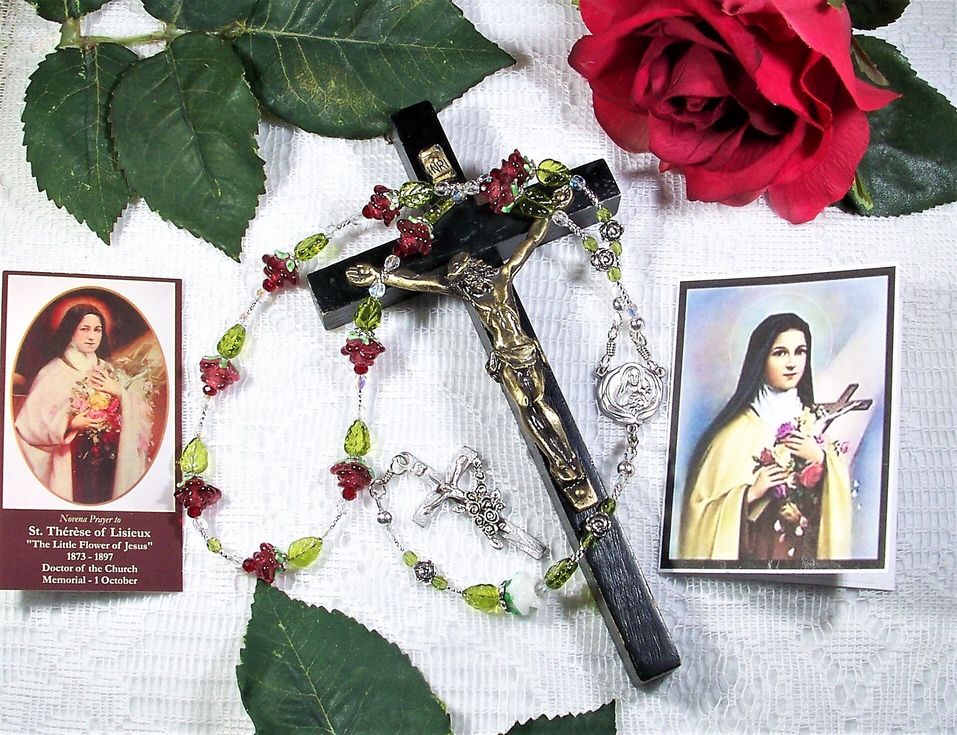 St. Therese of Lisieux One-decade Catholic RELIC Rosary - Patron of
