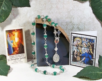 St. Peregrine Laziosi Traditional Catholic RELIC Chaplet - Patron of Cancer Patients & the Seriously Ill - Catholic Rosaries