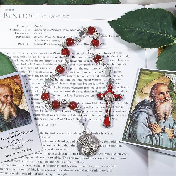 St. Benedict of Nursia Unbreakable Catholic Chaplet - Patron Saint of  Students, Farmers, People with Arthritis and Terminal Patients