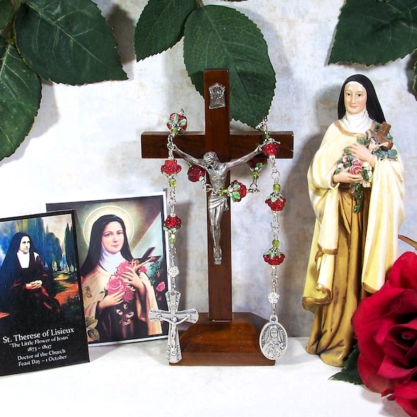 St. Therese of Lisieux Unbreakable Link Novena RELIC Catholic Chaplet - Patron of Pilots and Flight Attendants, Florists, Against Illness