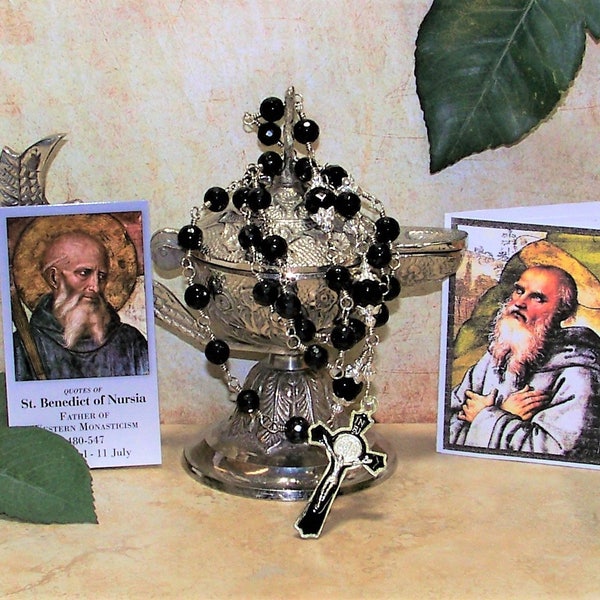 St. Benedict of Nursia Traditional Unbreakable Catholic Chaplet - Patron Saint of  Students, Farmers, Terminal Patients and Architects