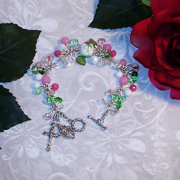 Unbreakable Our Lady of Grace Beaded Bracelet - Spring - Easter - Mother's Day - Graduation - Christmas - Birthday Gift