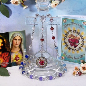 Two Hearts Heirloom Traditional Unbreakable Chaplet - Sacred Heart of Jesus and Immaculate Heart of Mary - Catholic Rosaries