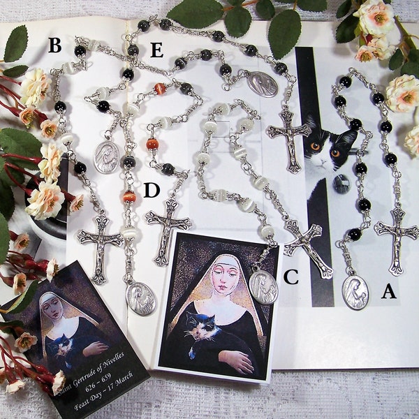 St. Gertrude of Nivelles Unbreakable Catholic Chaplet - Patron of Cats, Travelers, Gardeners, Hospitals & Against Rats, One Catholic Chaplet