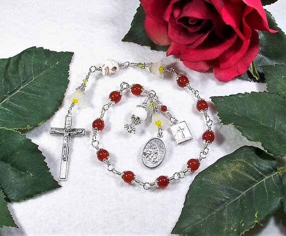 mariestelle様9点＋レクタングルチャーム 　全10点 Saint Mary Magdalene Unbreakable Catholic Tenner Rosary W/ the