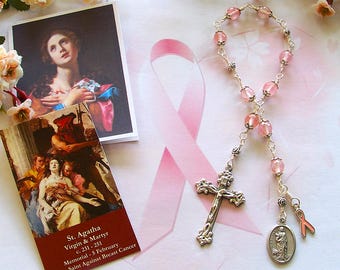 St. Agatha of Sicily Unbreakable Catholic Chaplet - Patron Saint of Nurses, Against Breast Cancer and Natural Disasters - Catholic Rosary