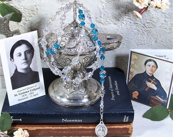 St. Gemma Galgani Traditional Catholic Chaplet - Patron of Students, Pharmacists & Against Lung Disease - Genuine Swarovski Crystal Chaplet