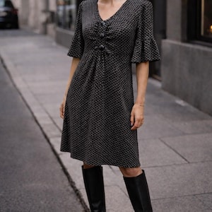 coat black dress JULIA ALLERT Modern Tailored Maxi Blazer fabric belt (included) wrapped 90s Prom Dress Whimsigoth Color:Lotus Jersey Dresses