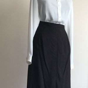 Vintage Midi Skirt / Dark Brown Skirt / Retro / 80s Fashion / Women&#39;s Vintage