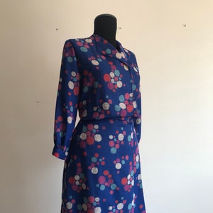 Vintage Dress / Handmade Dress / Vintage Dress / Elegant Custom-Made Dress / 80s / Day Dress / Casual Dress / Long Sleeve /Midi Dress