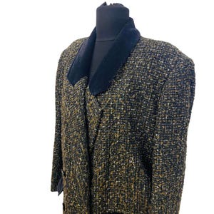 Vintage 70s Long Dark Mocha Brown Tweed Coat / Maxi Winter Coat / Oversize Coat / Women’s Maxi Coat / Vintage Coat / Double Breast Coat