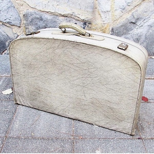 1960s Vintage mid-century Gray Suitcase / Vintage Suitcase / Luggage / Travel Suitcase