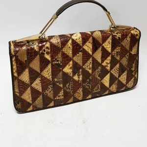 Vintage 70s Original Snake Skin Top Handle/Clutch Bag / Vintage Bag / 70s Purse / Snake Skin Bag / Evening Purse