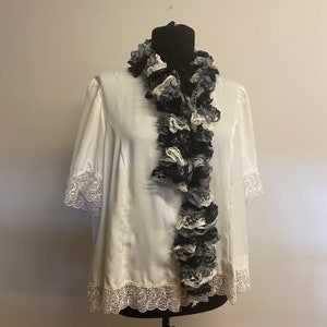 1990s Vintage Handmade Shawl / Vintage Scarf / Crocheted Vintage Scarf / Boho Wrap / Festival Wear / Gift for Her / Crochet Scarf