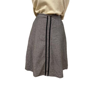 Vintage Gray Wool Blend Knee Length Skirt / 80s Flare Skirt / Vintage Skirt / Smart Look / Gray Chic Skirt