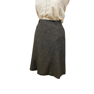 Vintage Gray Wool Cotton Blend Above the Knee Skirt / 80s Flare Skirt / Vintage Skirt / Smart Look / Gray Chic Skirt