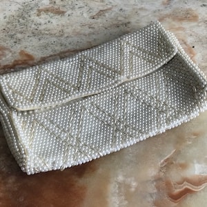 Vintage Bridal Clutch / Ivory Pearl Clutch / Wedding Gift / Couture Bridal Clutch / Bridesmaid Gift / Pearl Clutch