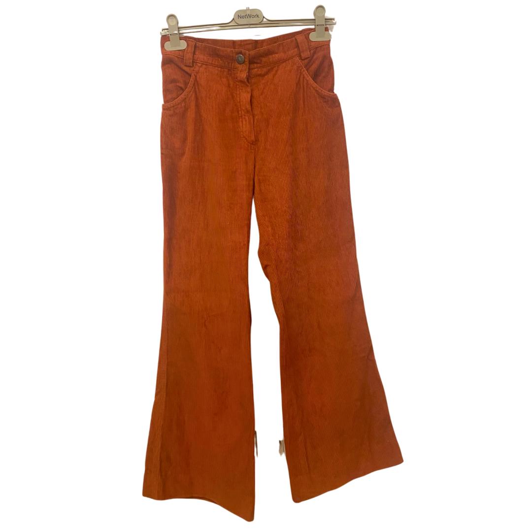 ワークパンツ+カーゴパンツ a2211 rust old corduroy flare pants 70s Vintage Corduroy Flare Pants, Rust Orange High Waist Trousers