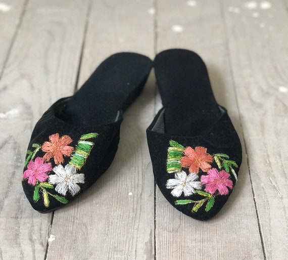 embroidered slippers