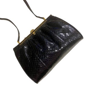 1980er Jahre schwarze Vintage Geldbörse / schwarze Abend-Clutch / Damen schicke Geldbörse