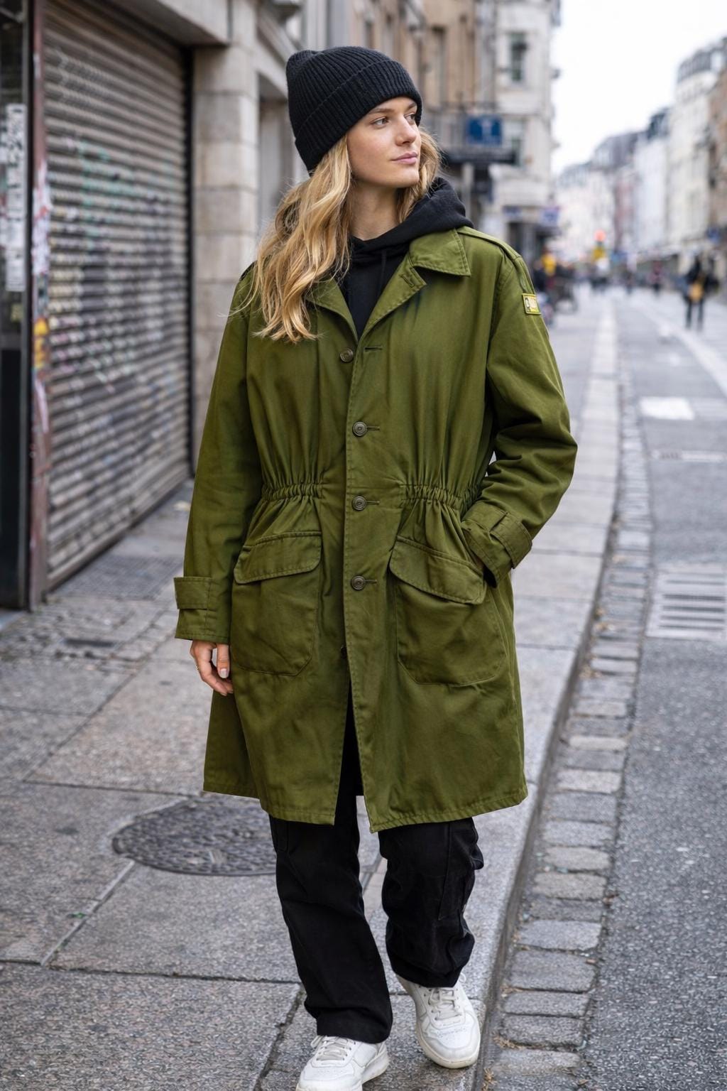 Vintage Danish Military Field Coat – Olive Green 70s 80s Utility