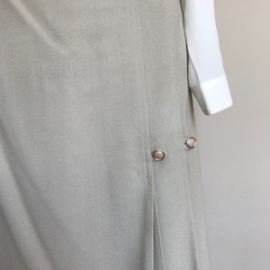 Vintage Midi Skirt with Button Details / Vintage Skirt / Beige Skirt / 70s Fashion / Mid-Calf Skirt