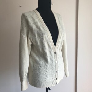 Angora Wool Vintage Karaca Cardigan / Women&#39;s Wool Cardigan / Vintage Angora Wool Button Up Cardigan