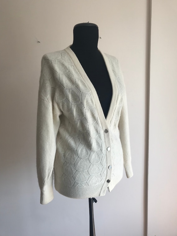 Angora Wool Vintage Karaca Cardigan / Women's Woo… - image 1