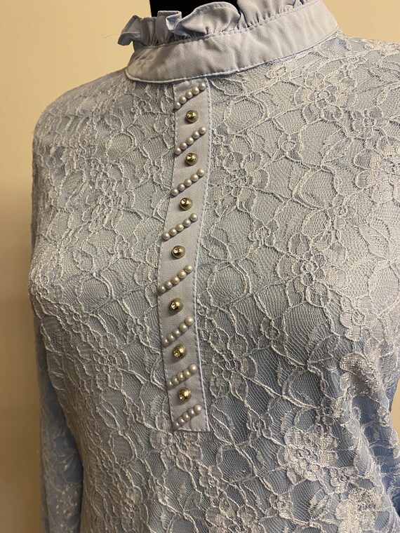 Vintage Women’s Lacey Top / Long Sleeve Victorian… - image 4