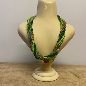 1990s Multilayer Chunky Bead Necklace / Women&#39;s Statement Necklace / Beaded Necklace / Mother&#39;s Day Gift