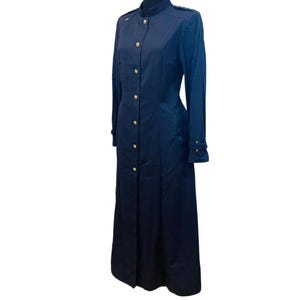 Vintage 90s Navy Blue Gothic Style Maxi Wind Coat / Long Navy Coat / Women’s Jacket