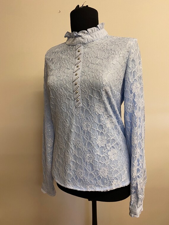 Vintage Women’s Lacey Top / Long Sleeve Victorian… - image 2