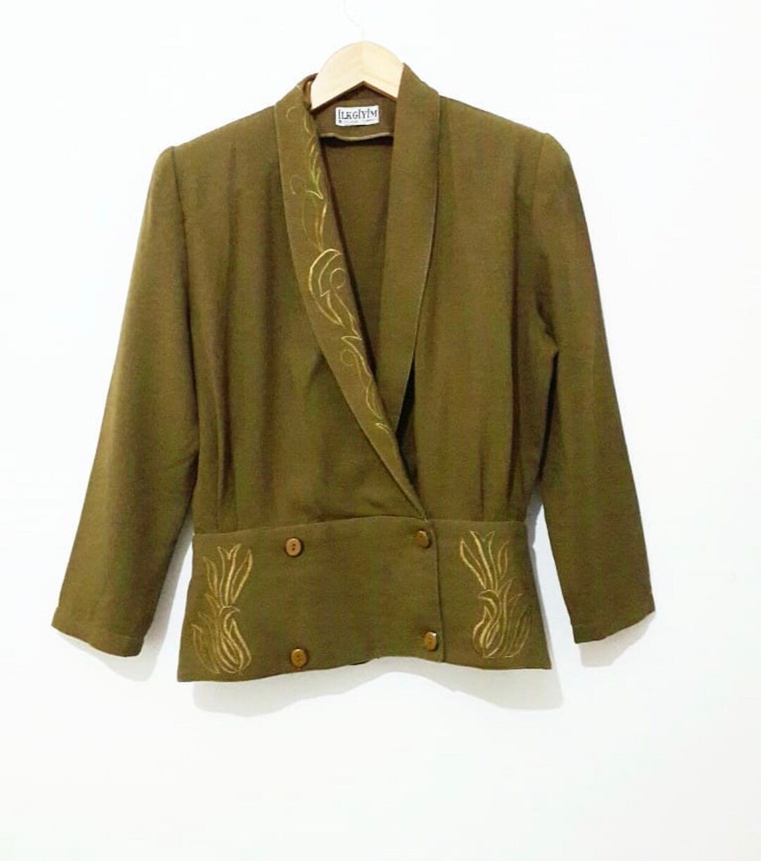 Vintage Jacket / Embroidered Jacket / Olive Green Vintage - Etsy