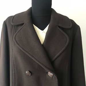 Vintage 70s Long Dark Mocha Brown Coat / Maxi Winter Coat / Oversize Coat / Women’s Maxi Coat / Vintage Coat / Double Breast Coat