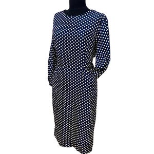 Vestido vintage azul marino con lunares / Vestido bonito para uso diario con bolsillos / Vestido negro corto / Vestido de cóctel / Vestido de fiesta