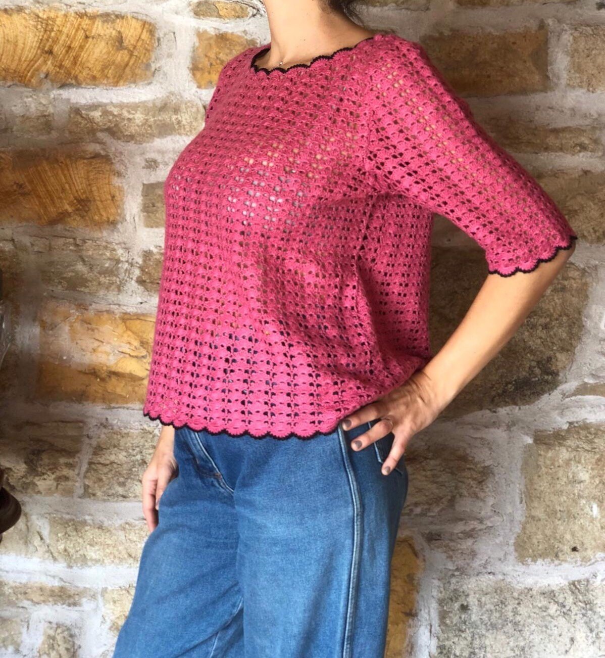 vintage pink cardigan