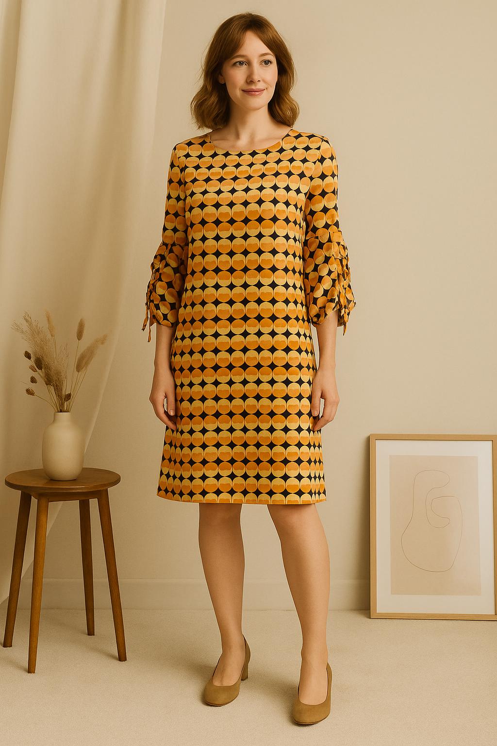 orange shift dress Women Burnt Orange Puff Sleeved Shift Dress , Party and Cocktail Dresses Orange