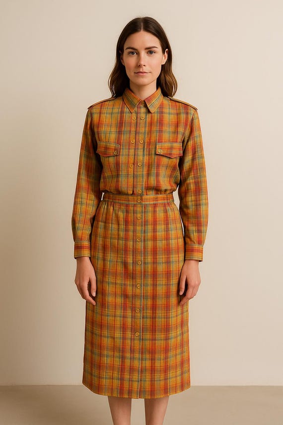70s shirt dress 70s Catherine Ogust Rainbow Dress