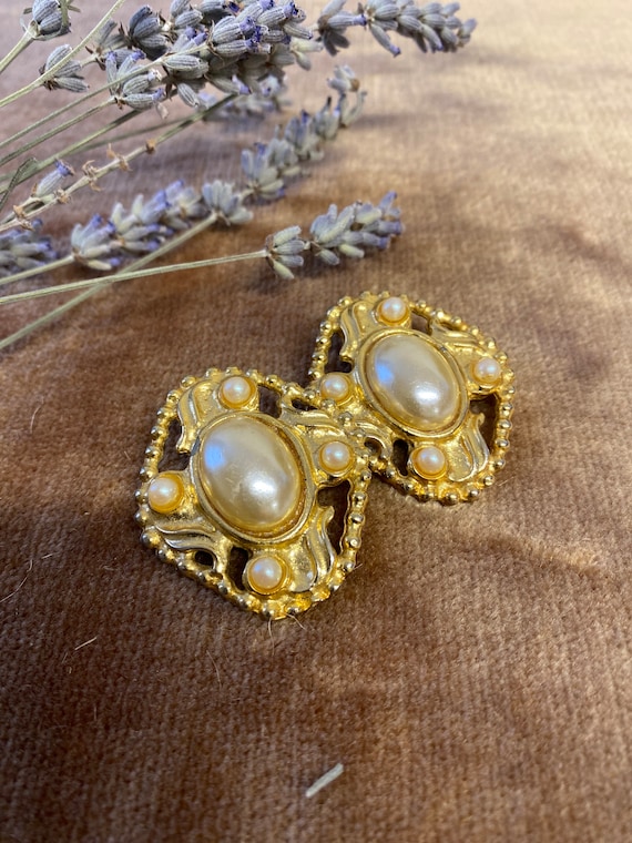Boucles Comète Eva - vintage crafts - Bijoux boutons anciens