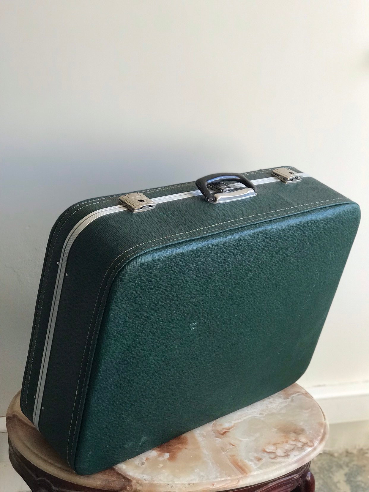 1960s Vintage Mid-century Forest Green Suitcase / Vintage - Etsy