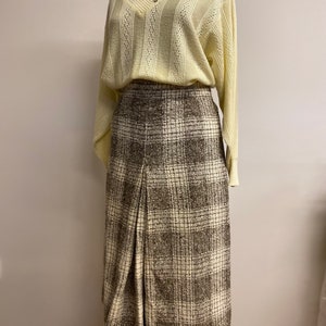 Vintage Wool Plaid Checkered Skirt / Woollen Skirt / 70s Fashion / Smart Look / Women&#39;s Fashion / Vintage Skirt