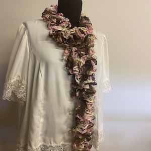 1990s Vintage Handmade Shawl / Vintage Scarf / Crocheted Vintage Scarf / Boho Wrap / Festival Wear / Gift for Her / Crochet Scarf