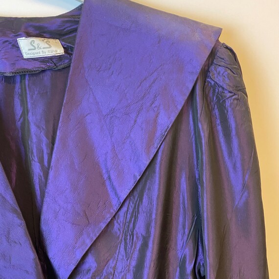 1980s Vintage Jacquard Purple Jacket / Gothic Sty… - image 5