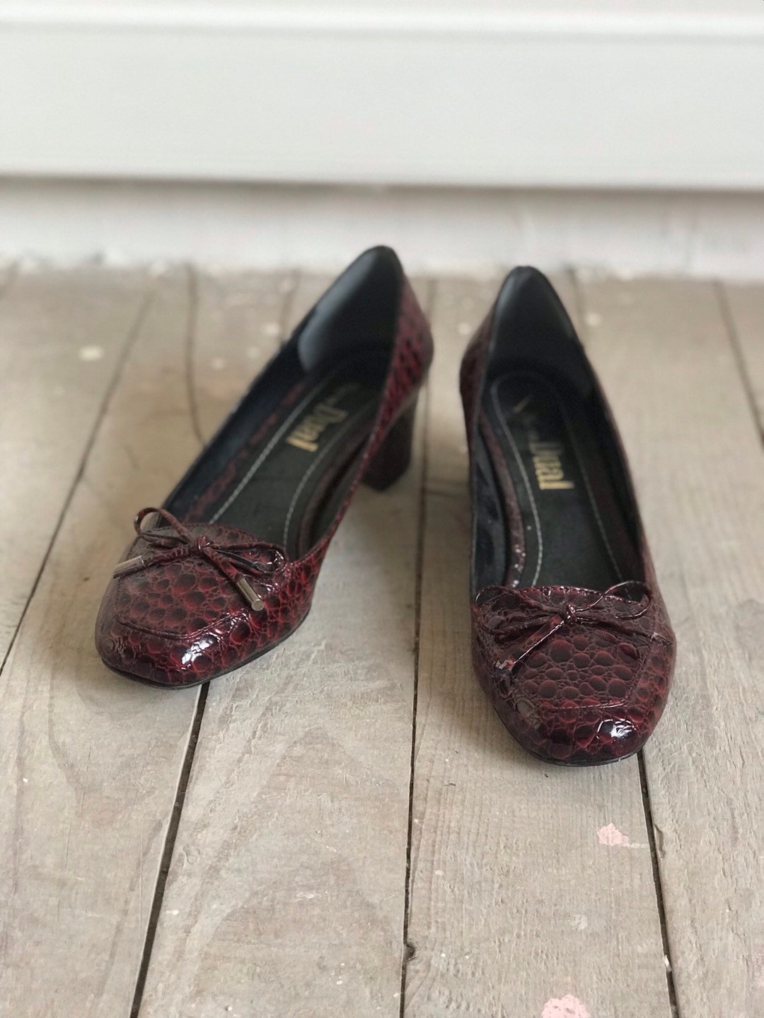 70s Vintage Snake Skin Maroon Heels /vintage Shoes / Designer - Etsy