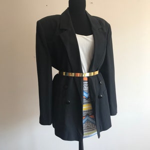 Vintage Blazer Jacket / Black Oversize Blazer / Unisex / Oversize Black Jacket / 80s Fashion / Jacket