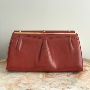 1980s Vintage Red Clutch / Handbag / Women’s Vintage Hand Clutch / Faux Leather Vintage Clutch